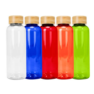 M0039 - Botella PET tapa bamboo 550cc