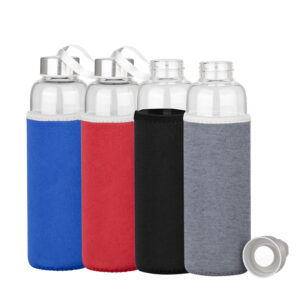 M0048 - Botella vidrio alta resistencia con funda 580cc.