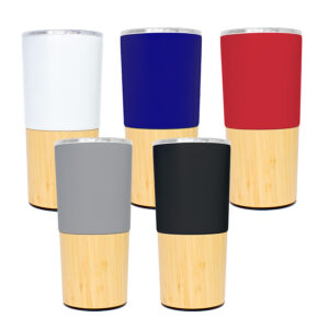 M0053 - Mug metálico/bamboo 500cc