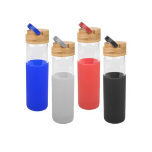 M0054 - Botella vidrio con funda de silicona 600cc